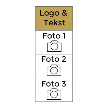 Fotostrip met 3 Foto's (design boven)