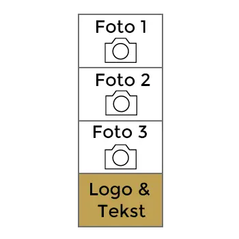 Fotostrip met 3 Foto's (design beneden)